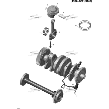 CRANKSHAFT, PISTONS AND BALANCE SHAFT