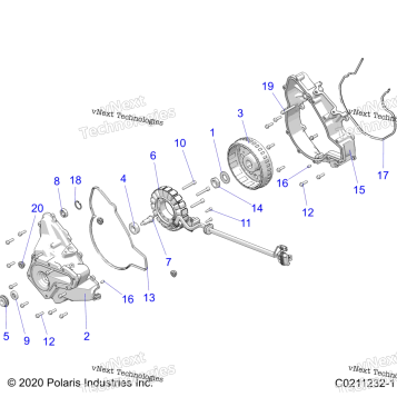 ENGINE, STATOR COVER & FLYWHEEL