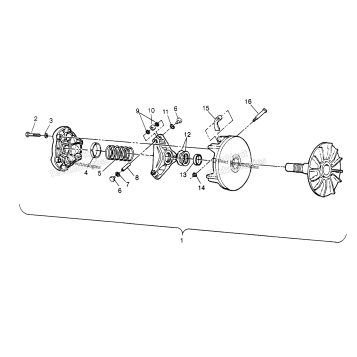 DRIVE CLUTCH ASSEMBLY 2X4 300