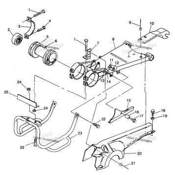 SWING ARM/GUARD MOUNTING 6X6 250