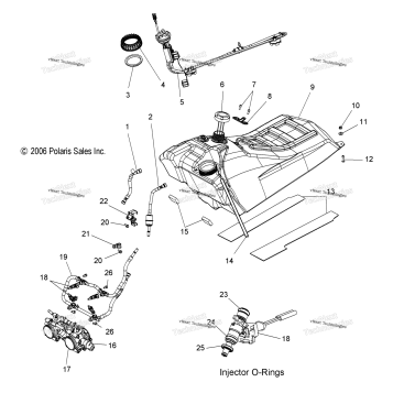FUEL SYSTEM, FUEL TANK, RAIL, LINES & THROTTLE BODY
