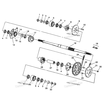 OMIDDLE DRIVE ASSEMBLY 6X6 350L