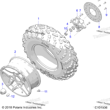 WHEELS, FRONT TIRE & BRAKE DISC