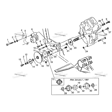 GEARCASE/BRAKE & CHAIN COVER MOUNTING XPLORER 400L