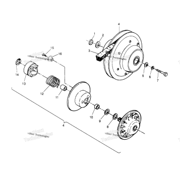 DRIVEN CLUTCH ASSEMBLY 4X4 300