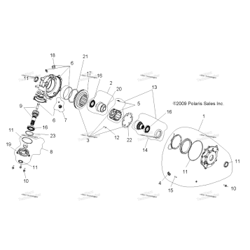 DRIVE TRAIN, FRONT GEARCASE (49ATVGEARCASE08SP500)