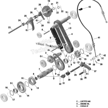 01 ROTAX - GEARBOX - COMPONENTS - 600 ACE