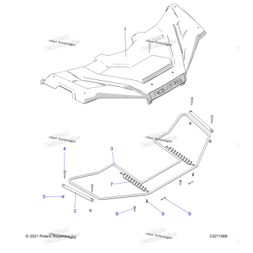 BODY, FRONT STORAGE COVER