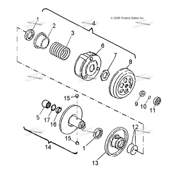 DRIVE TRAIN, SECONDARY CLUTCH