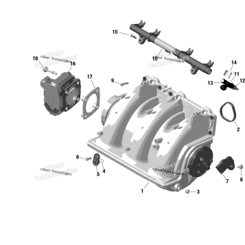 ROTAX - AIR INTAKE MANIFOLD AND THROTTLE BODY