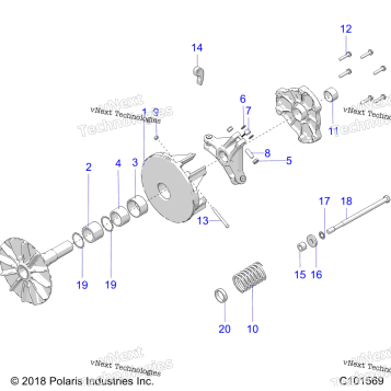 DRIVE TRAIN, PRIMARY CLUTCH A19SDE57F1/SDA57F1