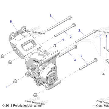 DRIVE TRAIN, GEARCASE MOUNTING, REAR