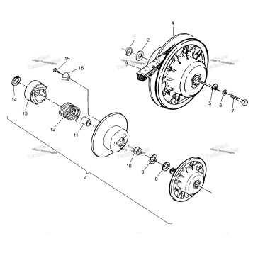 DRIVEN CLUTCH ASSEMBLY MAGNUM 2X4
