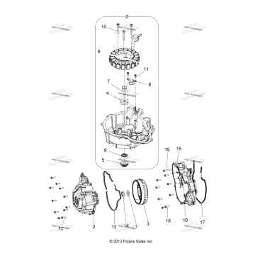 ENGINE, STATOR COVER & FLYWHEEL