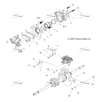 BRAKE, CALIPER MOUNTING, REAR