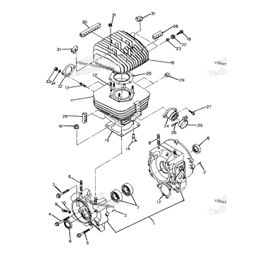 CRANKCASE & CYLINDER ASSEMBLY BIG BOSS 4X6