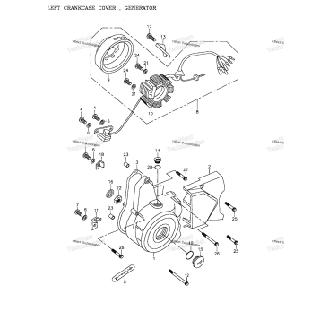 LEFT CRANKCASE COVER, GENERATOR