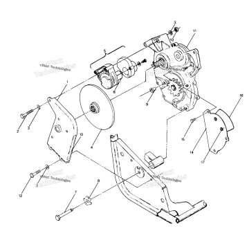 RIGHT HAND GEARCASE & BRAKE MOUNTING