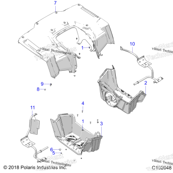BODY, REAR CAB AND FOOTWELLS A19SDE57F1/SDA57F1