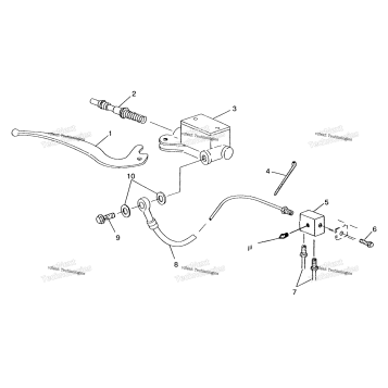 CONTROLS RH MASTER CYLINDER /BRAKE LINE 6X6 350L