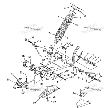 SWING ARM/SHOCK MOUNTING 4X4 250