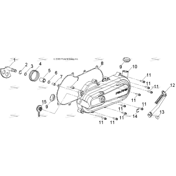 ENGINE, KICK START & CRANKCASE COVER, LH