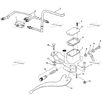 CONTROLS RH MASTER CYLINDER/BRAKE LINE N98AE50D