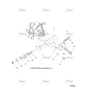 DRIVE TRAIN, CHAIN TENSIONER AND SPROCKET
