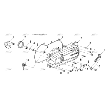 ENGINE, CLUTCH COVER & KICK START