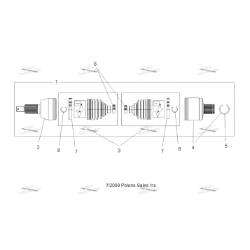 DRIVE TRAIN, DRIVE SHAFT, REAR (49ATVSHAFTDRIVERR1332809)
