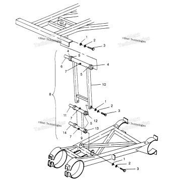 REAR STRUT STABILIZER ASSEMBLY 6X6 400L U.S. , SWEDISH S958740 A
