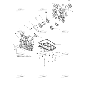 ENGINE, CRANKCASE (49ATVCRANKCASE14SP570)