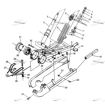 SWING ARM WELDMENT 6X6 400L W968740 & 6X6 400L NORWEGIAN N968 (4935963596D002)