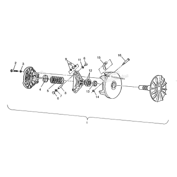 DRIVE CLUTCH ASSEMBLY 6X6 400L, SWEDISH & NORWEGIAN N948740