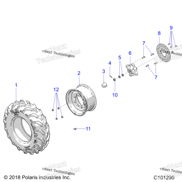 WHEELS, FRONT TIRE & BRAKE DISC
