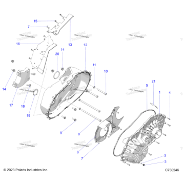 DRIVE TRAIN, CLUTCH COVER, INNER/OUTER