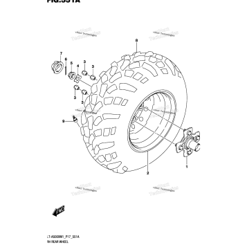 RH REAR WHEEL (LT-A500XM1 P17)