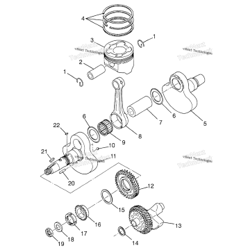 CRANKSHAFT & PISTON MAGNUM 4X4 W97AC42A, SWEDISH MAGNUM 4X4 &