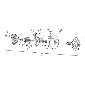 DRIVE CLUTCH ASSEMBLY 6X6 300