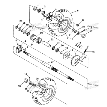 REAR WHEEL DRIVE ASSEMBLY 6X6 350L