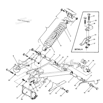 SWING ARM WELDMENT & REAR SHOCK ASSEMBLY