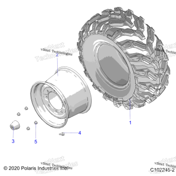 WHEELS, REAR TIRE A23S6E57F1