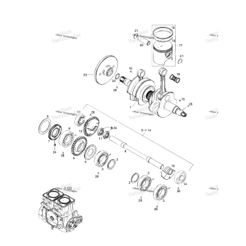 CRANKSHAFT AND PISTONS