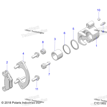 BRAKES, REAR CALIPER 24SXE95PP
