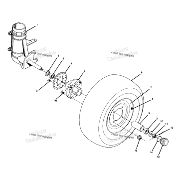 FRONT WHEEL ASSEMBLY 350 2X4