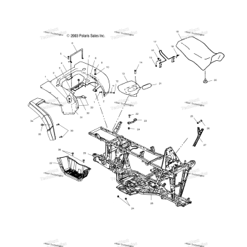 REAR CAB, SEAT AND MAIN FRAME