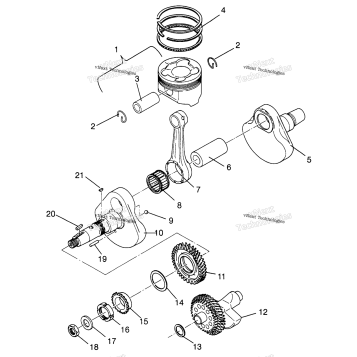 CRANKSHAFT & PISTON SPORTSMAN 500 & SWEDISH SPORTSMAN 500 S9692