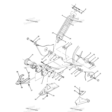 SWING ARM WELDMENT & REAR SHOCK ASSEMBLY