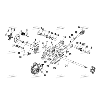 SWING ARM/REAR GEARCASE MOUNTING