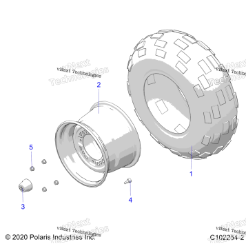 WHEELS, REAR TIRE
